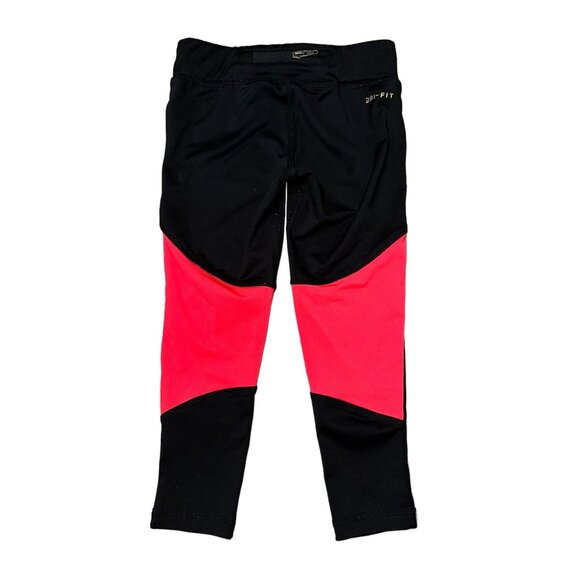 Nike Toddler DRIFIT Leggings Black Pink Size 4 Girls Reflective Pocket - Picture 2 of 3